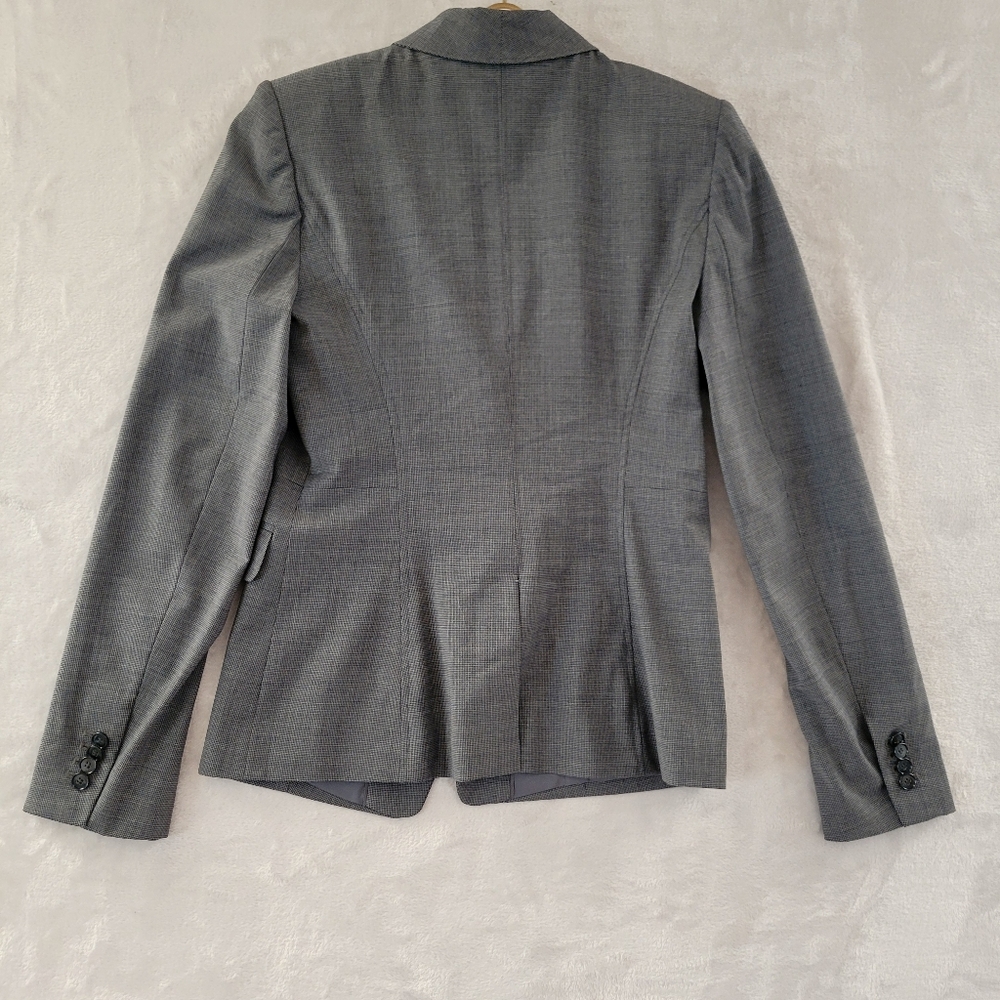 Ann Taylor Gray Micro Tooth One Button Blazer 8T (Tall) - Picture 11 of 13